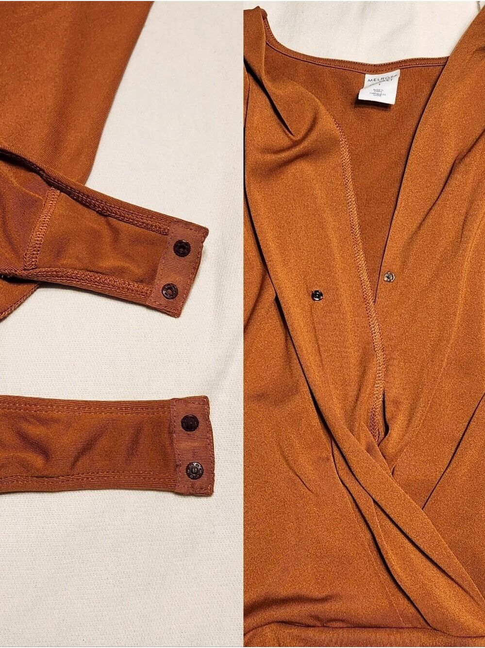 Melrose And Market Bodysuit Rust Orange Small - Picture 8 of 10